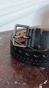 Black Laser-Cut Leather Belt