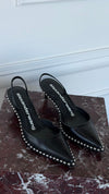 Black Rina Studded Kitten Heel