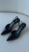 Black Rina Studded Kitten Heel