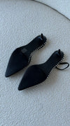 Black Rina Studded Kitten Heel