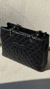 Black Quilted Caviar Grand Shopping Tote