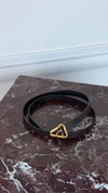 Chocolate Brown Twisted Triangle Napa Buckle Belt