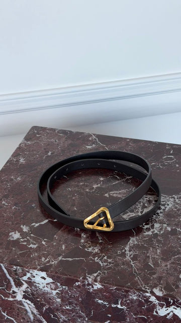 Chocolate Brown Twisted Triangle Napa Buckle Belt