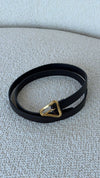 Chocolate Brown Twisted Triangle Napa Buckle Belt
