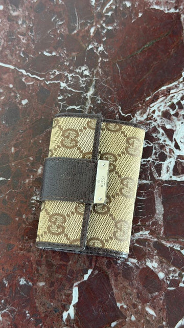 Beige GG Canvas Key Wallet