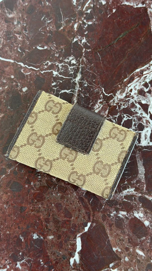 Beige GG Canvas Key Wallet