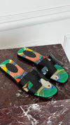 Black & Multi Toucan Oran Flat Sandals