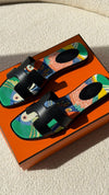 Black & Multi Toucan Oran Flat Sandals