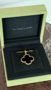 Black Onyx & Yellow Gold Vintage Alhambra Pendant Necklace