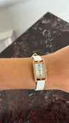 Small Nantucket Rose Gold Diamond Set Watch With Alligator Strap