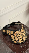 Raffia GG Visor With Snakeskin Leather