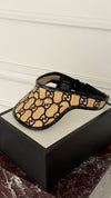 Raffia GG Visor With Snakeskin Leather