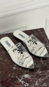Silver PVC Prada Mules
