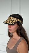 Raffia GG Visor With Snakeskin Leather