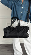Black Re-Nylon & Saffiano Leather Duffle Bag