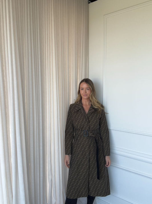 Brown Canvas Trench Coat