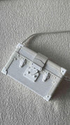White Epi Leather Petite Malle Bag