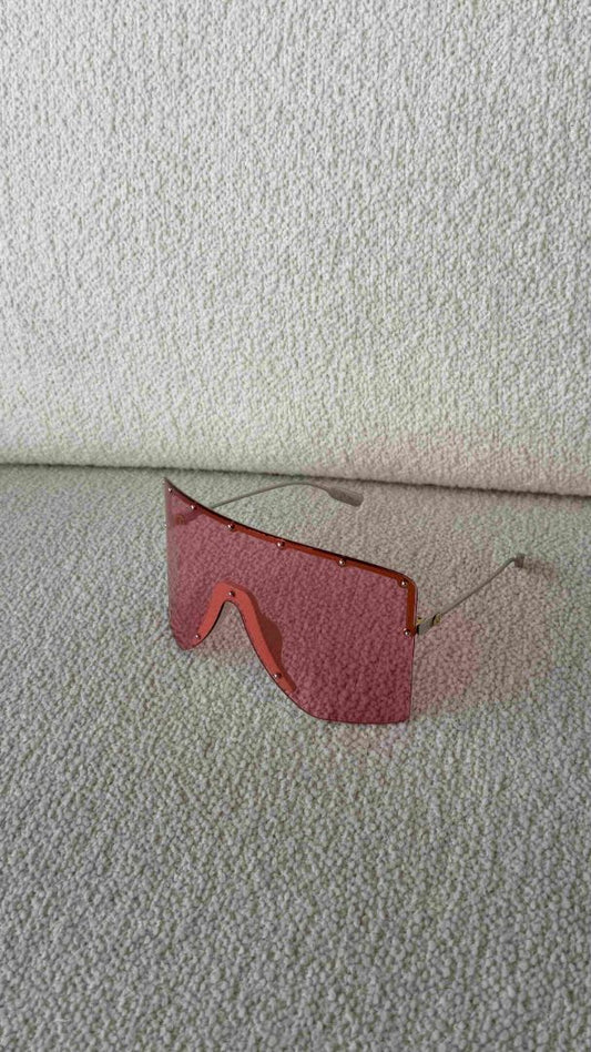 Pink Mask Frame Sunglasses With SHW
