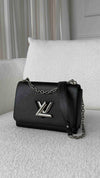 Black Epi Leather Twist MM with SHW