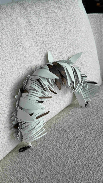 White Leather Feather Strap
