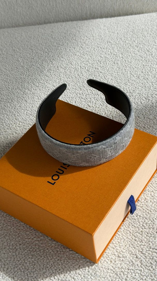 Grey Denim Outline Headband