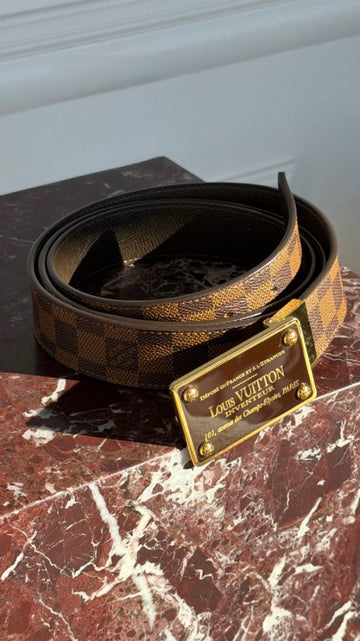 Damier Ebene Inventeur Belt With GHW
