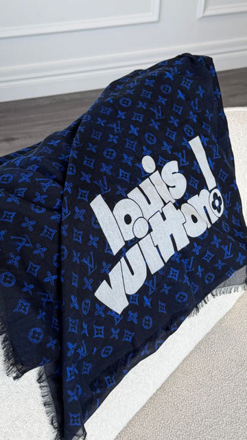 Black Monogram Everyday Cotton Stole