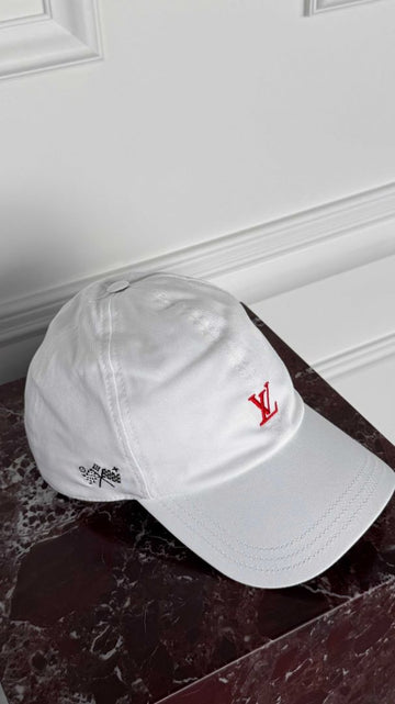 White & Red League Cap