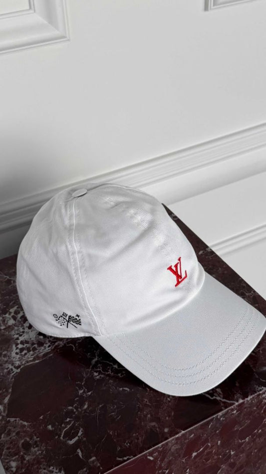 White & Red League Cap