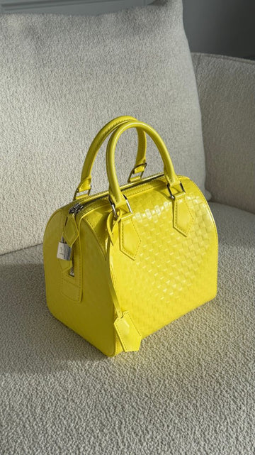 Jaune PM Damier Facette Speedy Cube With SHW