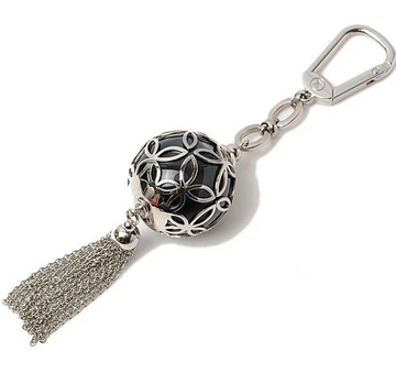 Black/Silver Porte Cles Ice Ball Bag Charm