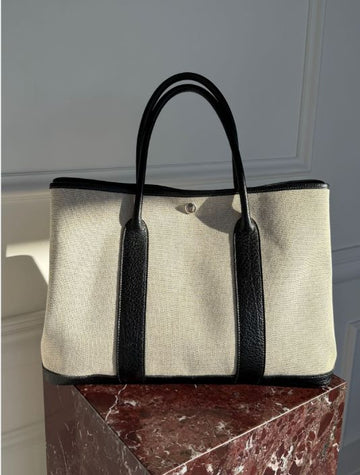 Ecru/Black Garden Party 36 Tote