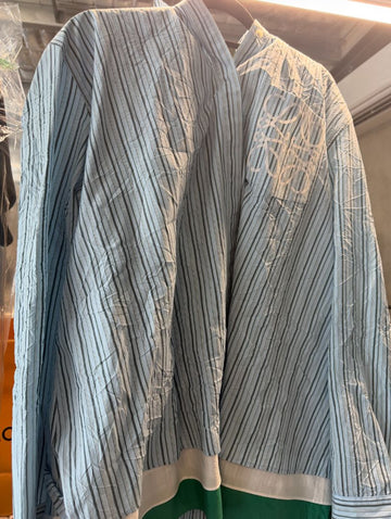 Blue Anagram Cotton Blend Poplin Shirt