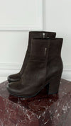 Brown Vintage Suede Platform Boots