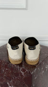 Off-White Embroidered Canvas Espadrilles