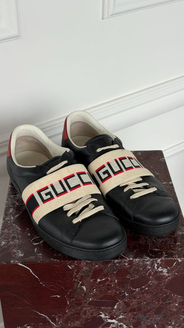 Black Ace Stripe Sneakers