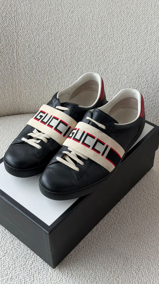 Black Ace Stripe Sneakers