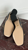 Black & Gold GG Marmont Fringe Pumps With Bee Embroidery