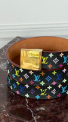 Black Monogram Takashi Murakami Belt With GHW