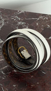 Cream & Brown Monogram Belt