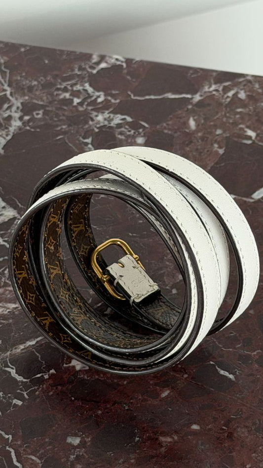Cream & Brown Monogram Belt