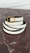 Cream & Brown Monogram Belt