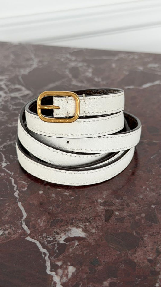 Cream & Brown Monogram Belt
