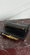 Black Saffiano Leather Bijoux Crystal Wallet