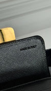 Black Saffiano Leather Bijoux Crystal Wallet