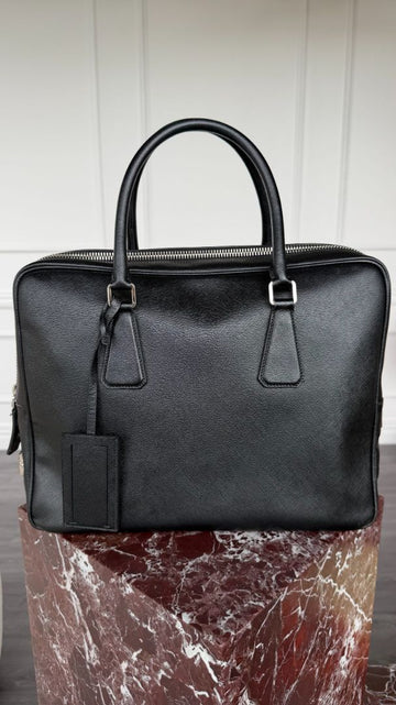 Black Saffiano Leather Briefcase
