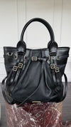 Black Large Bridle Whipstitch Tote Bag With GHW