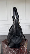 Black Large Bridle Whipstitch Tote Bag With GHW