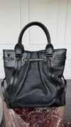 Black Large Bridle Whipstitch Tote Bag With GHW