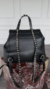 Black Rockstud Double Pocket Backpack